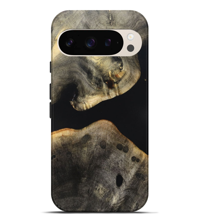 Pixel 9 Pro XL Wood Live Edge Phone Case - Arrie (Pure Black, 823412)