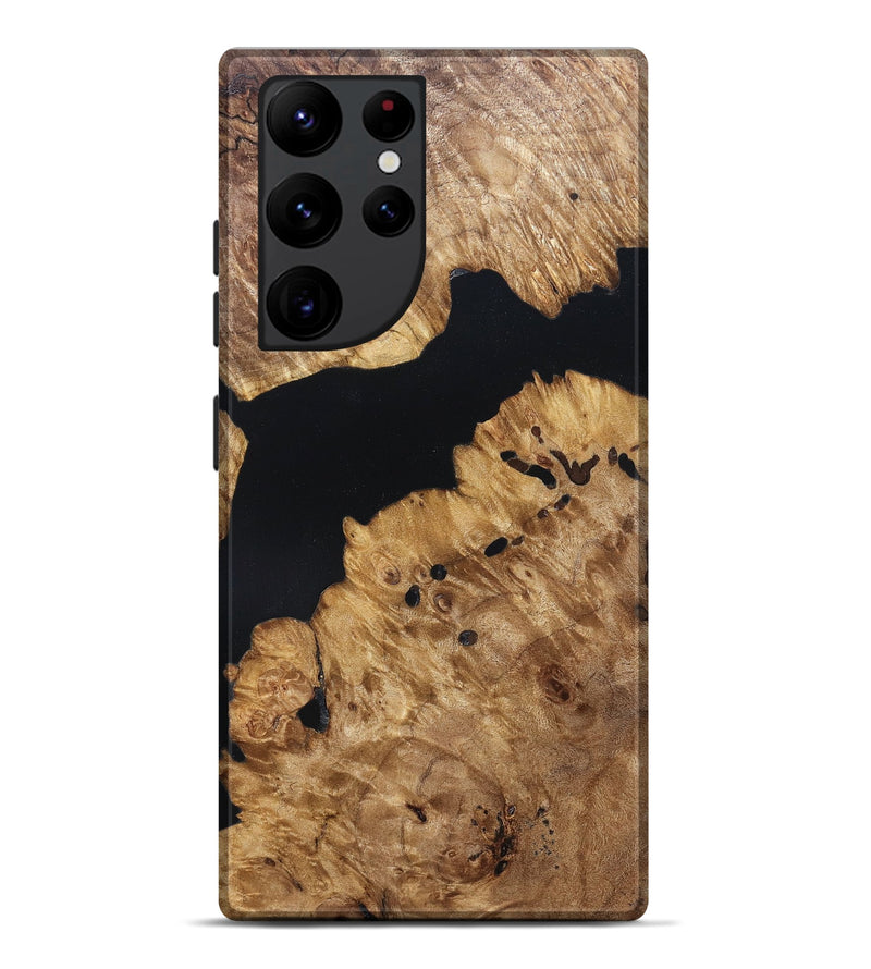 Galaxy S22 Ultra Wood Live Edge Phone Case - Lenard (Pure Black, 823413)
