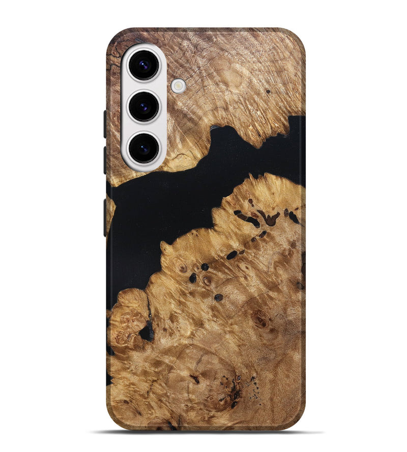 Galaxy S25 Plus Wood Live Edge Phone Case - Lenard (Pure Black, 823413)