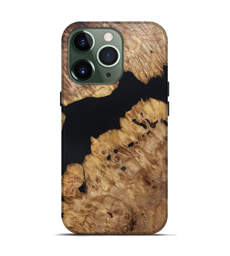 iPhone 13 Pro Wood Live Edge Phone Case - Lenard (Pure Black, 823413)