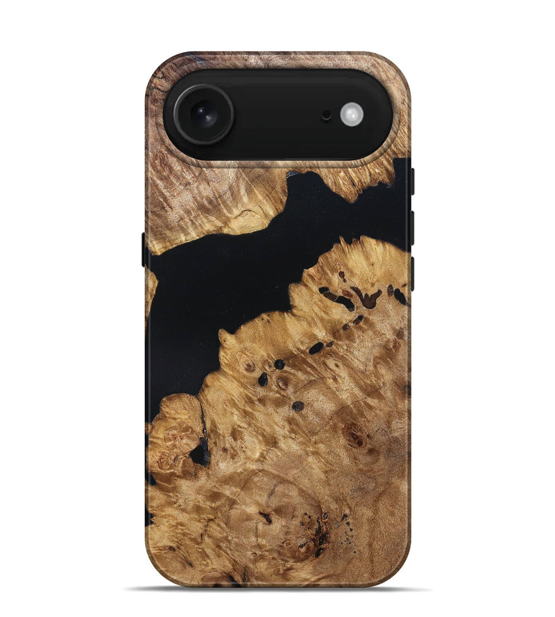 iPhone 17 Air Wood Live Edge Phone Case - Lenard (Pure Black, 823413)