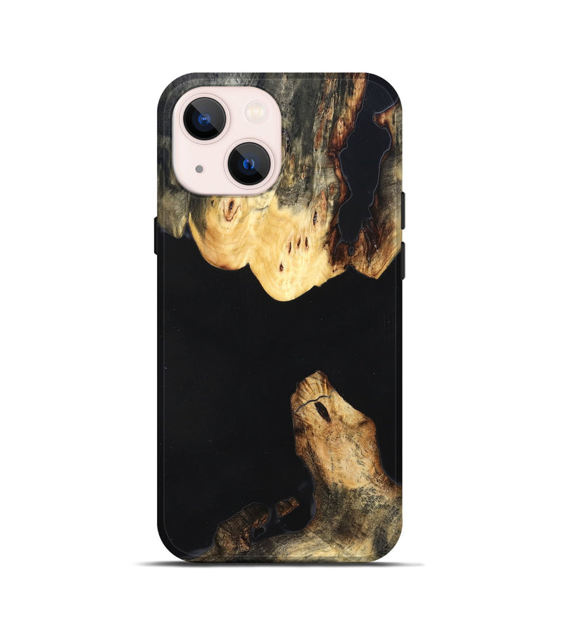 iPhone 13 mini Wood Live Edge Phone Case - Judge (Pure Black, 823414)