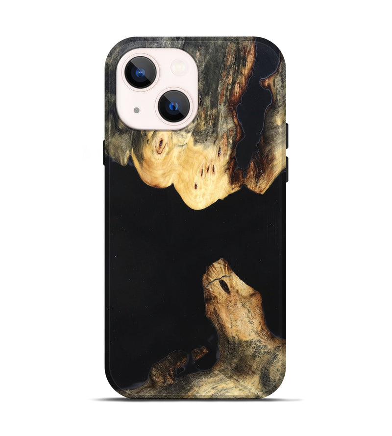 iPhone 14 Wood Live Edge Phone Case - Judge (Pure Black, 823414)