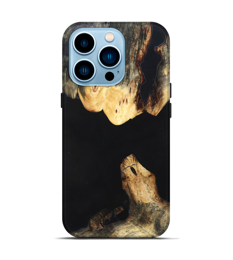 iPhone 14 Pro Wood Live Edge Phone Case - Judge (Pure Black, 823414)