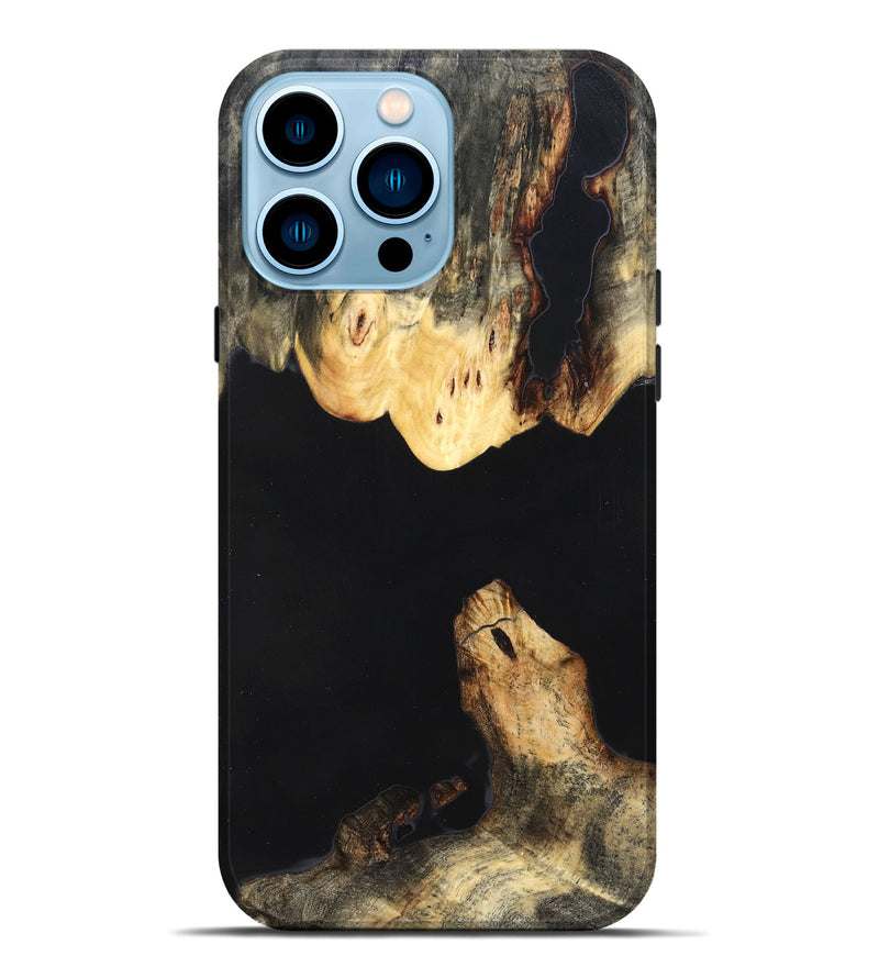 iPhone 14 Pro Max Wood Live Edge Phone Case - Judge (Pure Black, 823414)