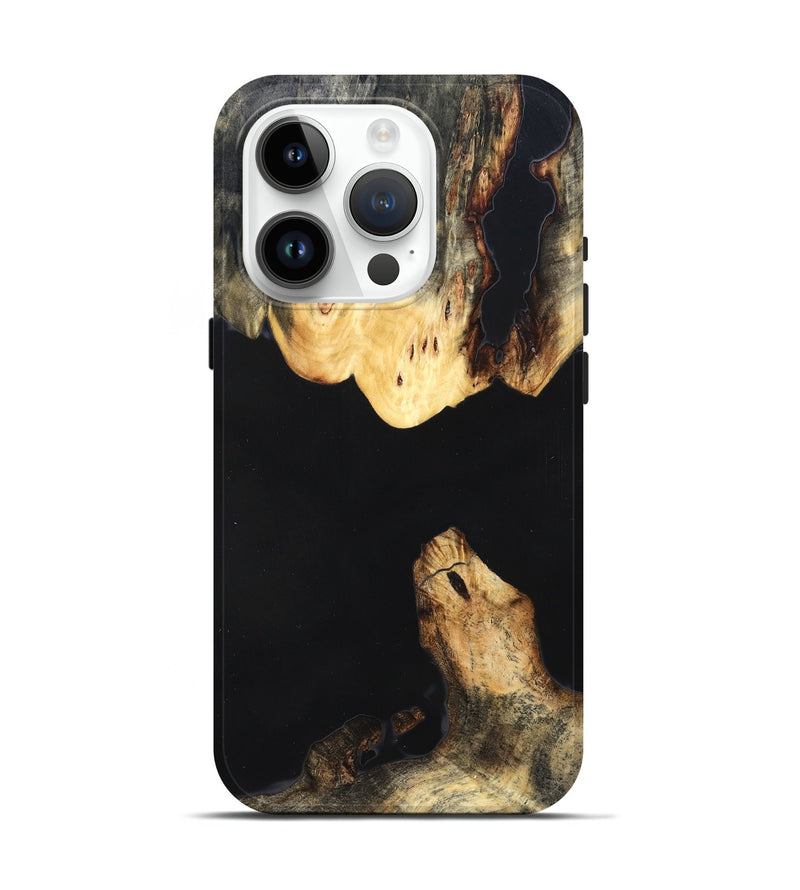 iPhone 15 Pro Wood Live Edge Phone Case - Judge (Pure Black, 823414)