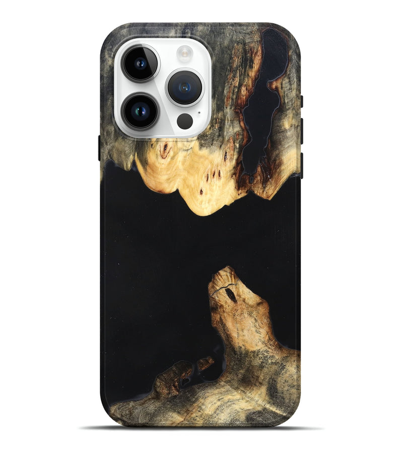 iPhone 15 Pro Max Wood Live Edge Phone Case - Judge (Pure Black, 823414)