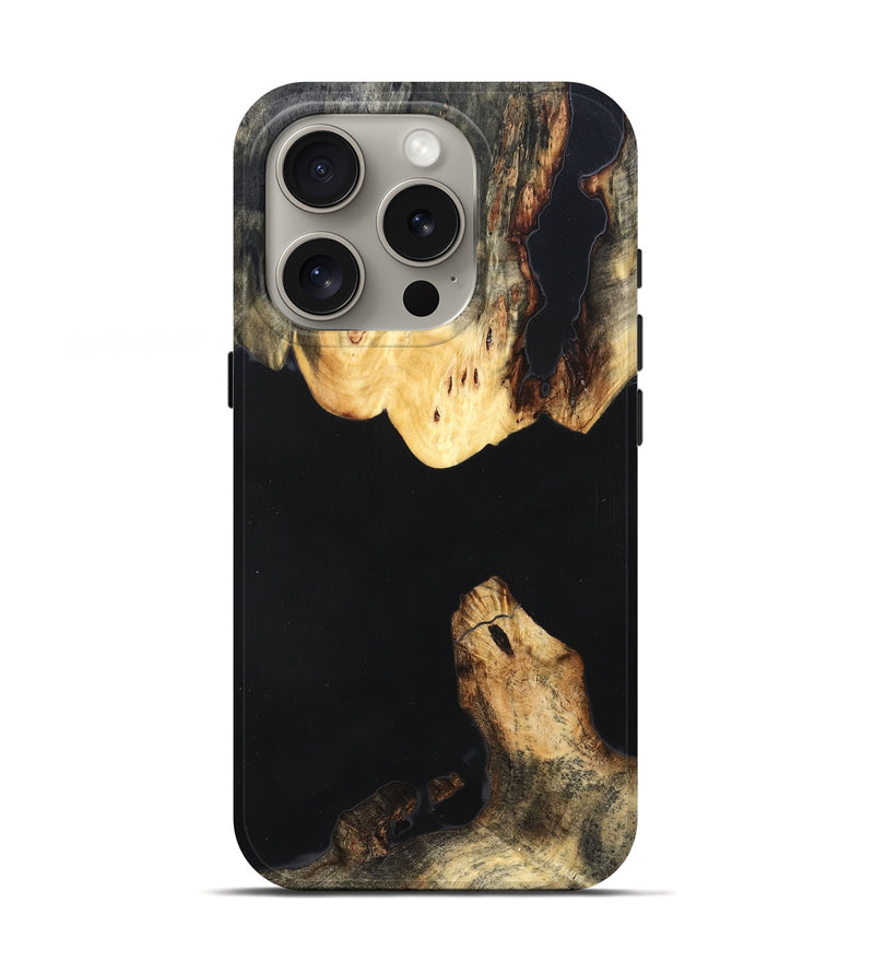 iPhone 16 Pro Wood Live Edge Phone Case - Judge (Pure Black, 823414)