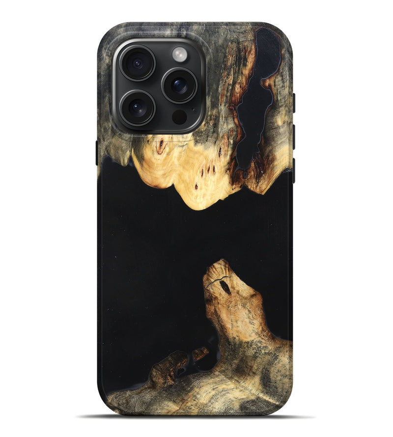 iPhone 16 Pro Max Wood Live Edge Phone Case - Judge (Pure Black, 823414)