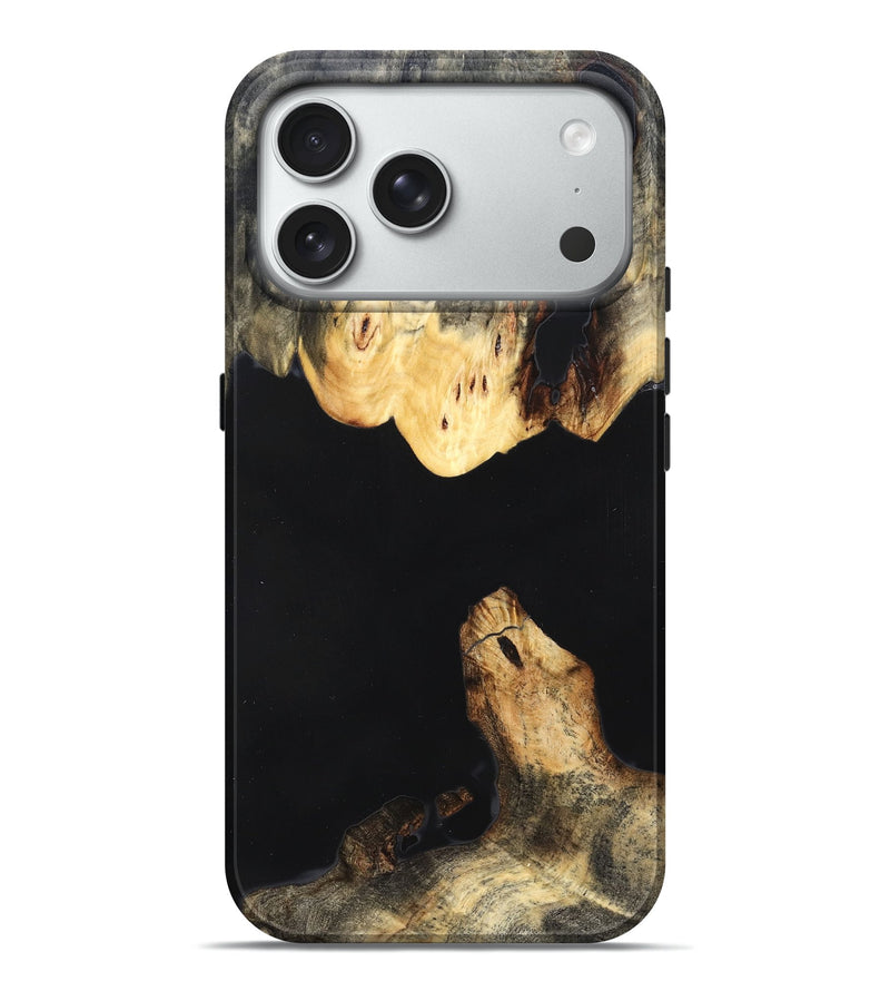 iPhone 18 Pro Max Wood Live Edge Phone Case - Judge (Pure Black, 823414)
