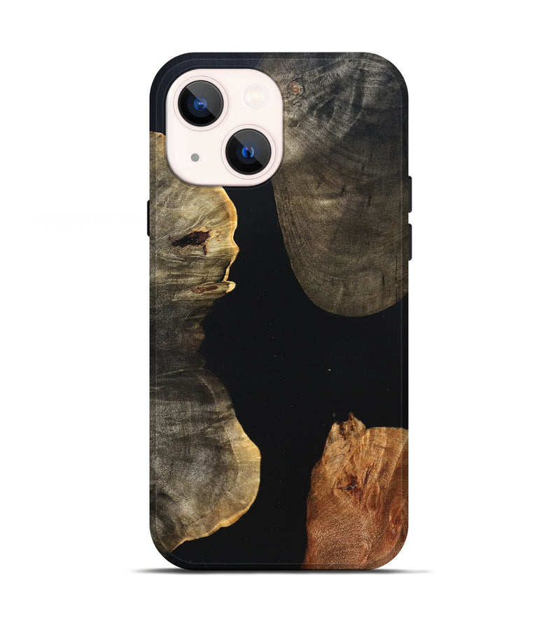 iPhone 13 Wood Live Edge Phone Case - Fritz (Pure Black, 823415)
