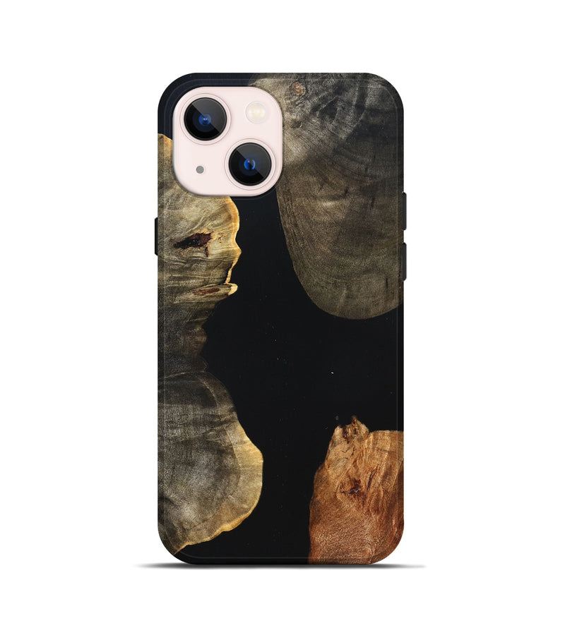 iPhone 13 mini Wood Live Edge Phone Case - Fritz (Pure Black, 823415)