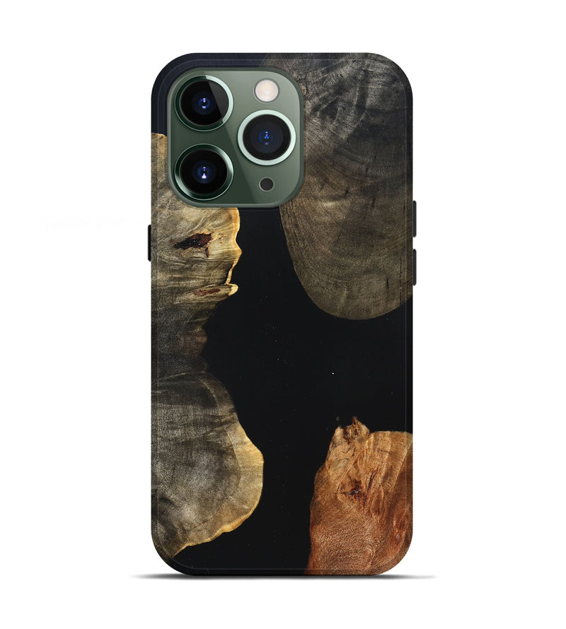 iPhone 13 Pro Wood Live Edge Phone Case - Fritz (Pure Black, 823415)