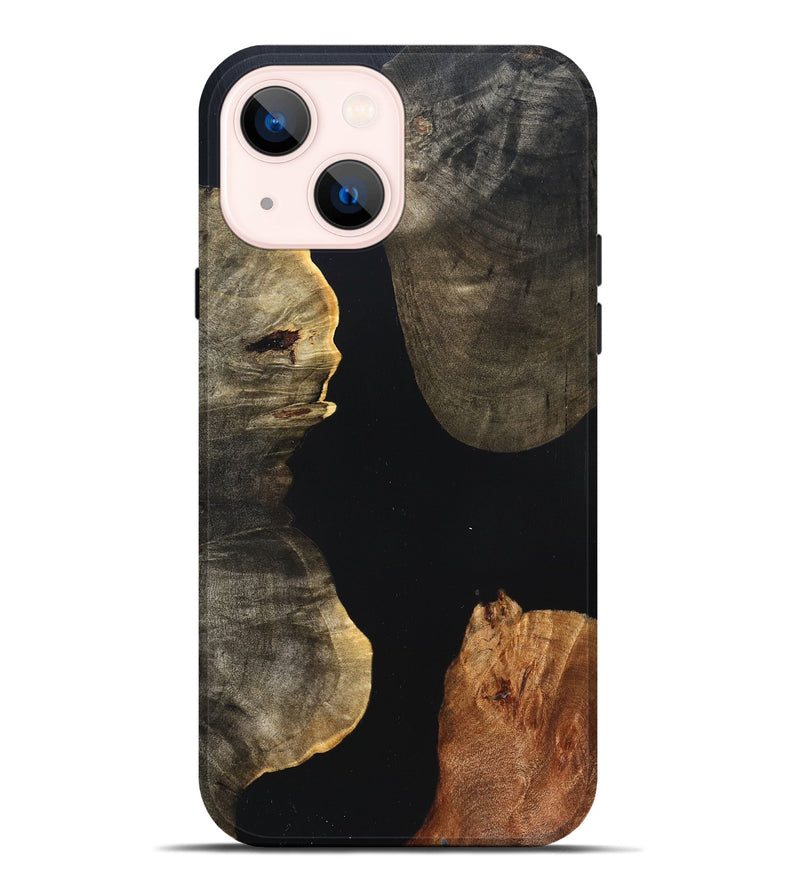 iPhone 14 Plus Wood Live Edge Phone Case - Fritz (Pure Black, 823415)