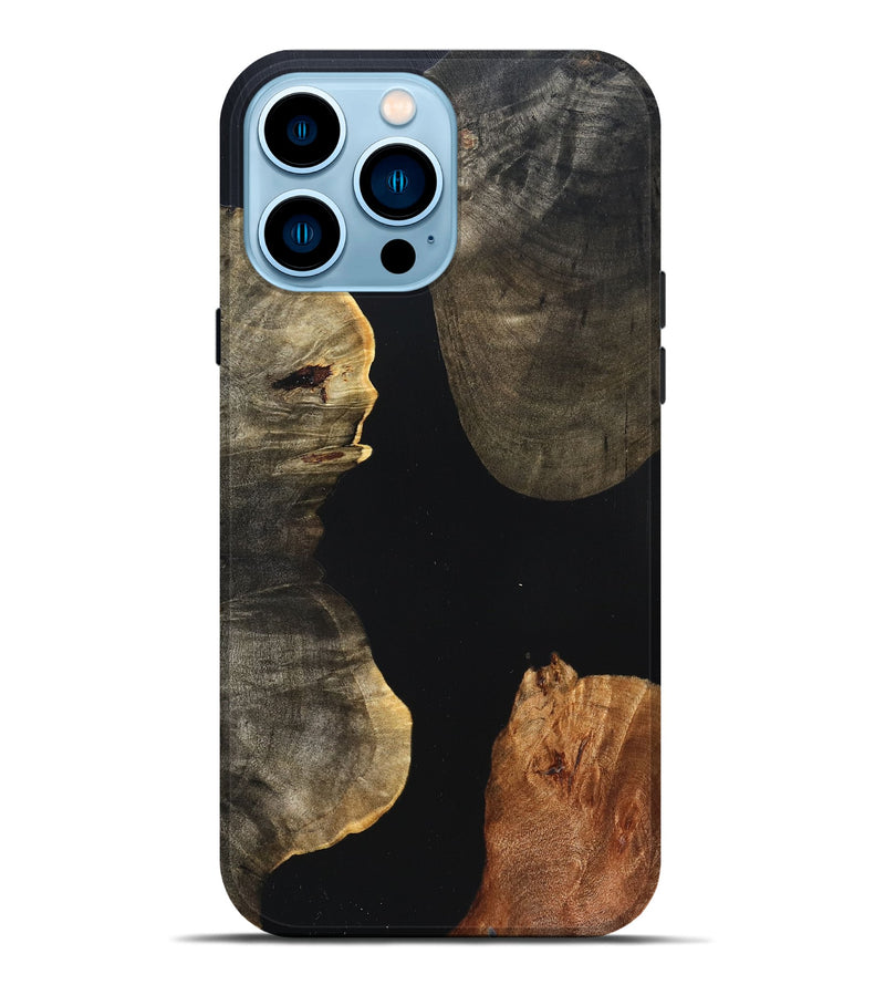 iPhone 14 Pro Max Wood Live Edge Phone Case - Fritz (Pure Black, 823415)