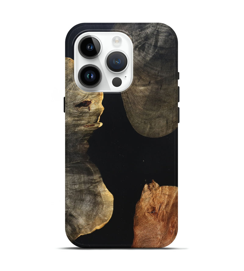 iPhone 15 Pro Wood Live Edge Phone Case - Fritz (Pure Black, 823415)