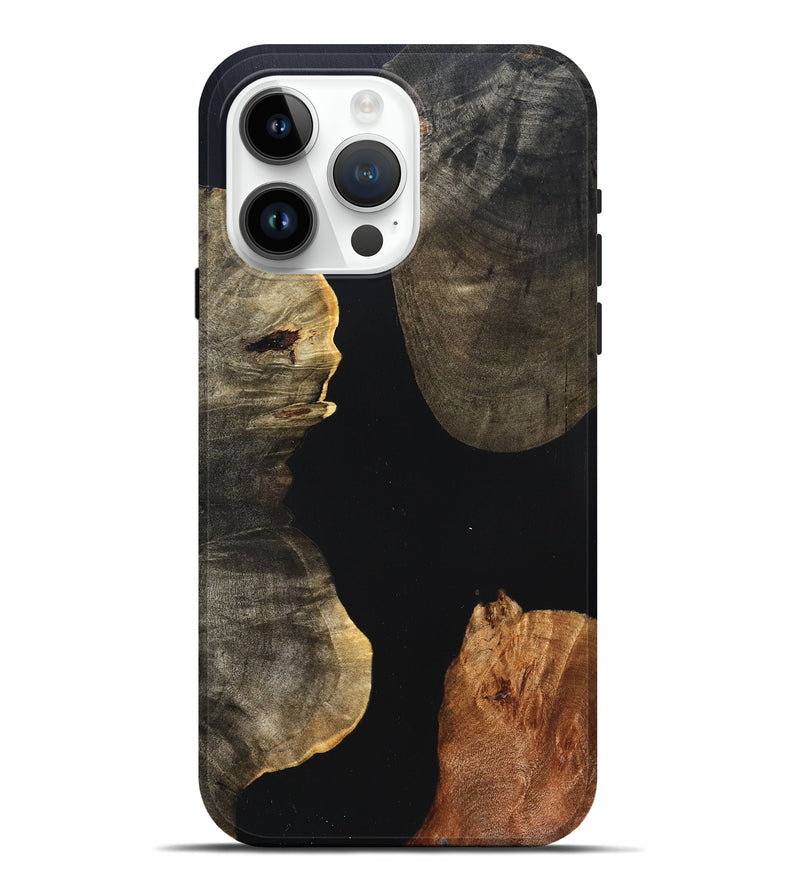 iPhone 15 Pro Max Wood Live Edge Phone Case - Fritz (Pure Black, 823415)