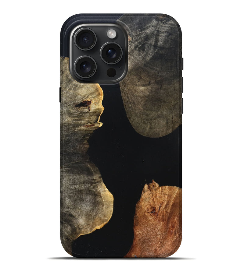 iPhone 16 Pro Max Wood Live Edge Phone Case - Fritz (Pure Black, 823415)