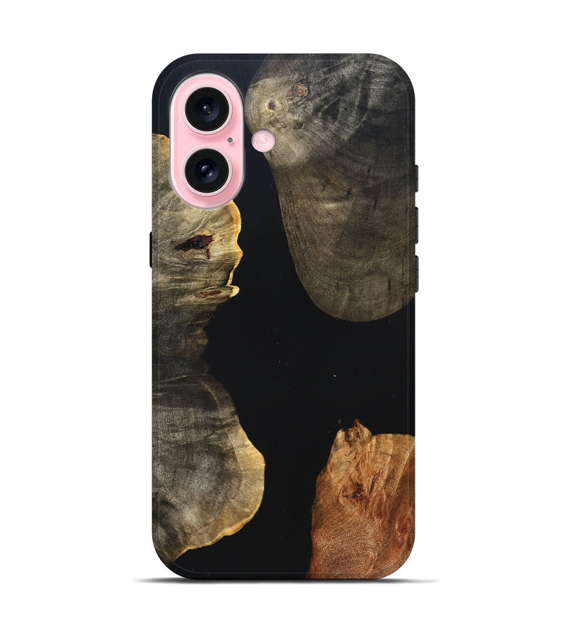 iPhone 17 Wood Live Edge Phone Case - Fritz (Pure Black, 823415)