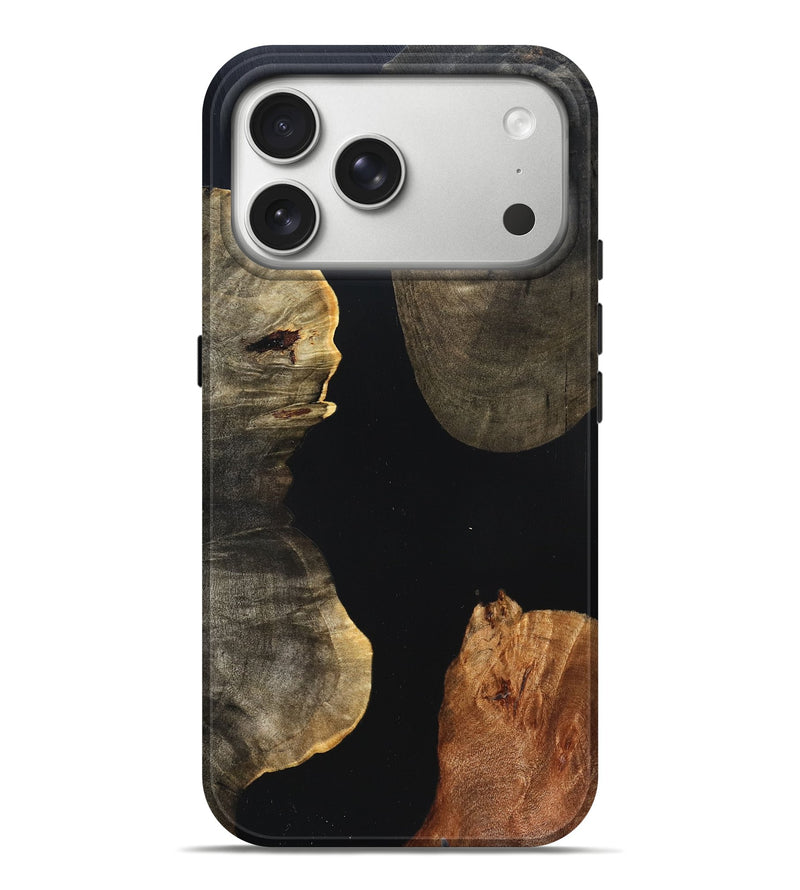 iPhone 17 Pro Max Wood Live Edge Phone Case - Fritz (Pure Black, 823415)