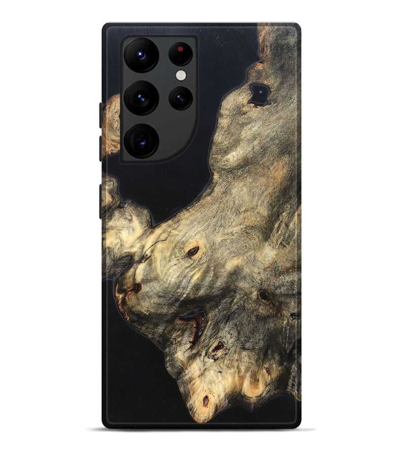Galaxy S22 Ultra Wood Live Edge Phone Case - Annika (Pure Black, 823416)