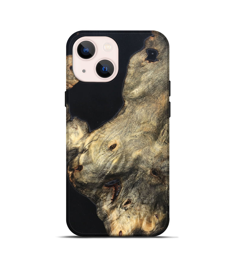 iPhone 13 mini Wood Live Edge Phone Case - Annika (Pure Black, 823416)