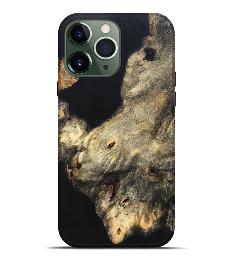 iPhone 13 Pro Max Wood Live Edge Phone Case - Annika (Pure Black, 823416)