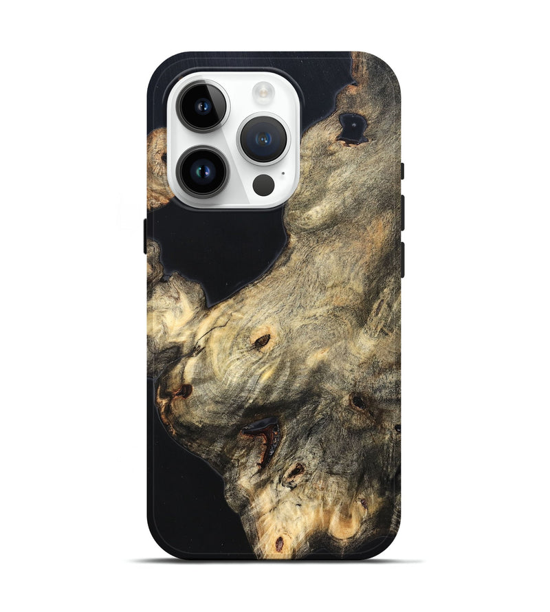 iPhone 15 Pro Wood Live Edge Phone Case - Annika (Pure Black, 823416)