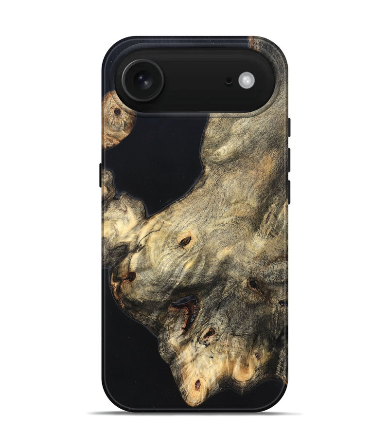 iPhone 17 Air Wood Live Edge Phone Case - Annika (Pure Black, 823416)