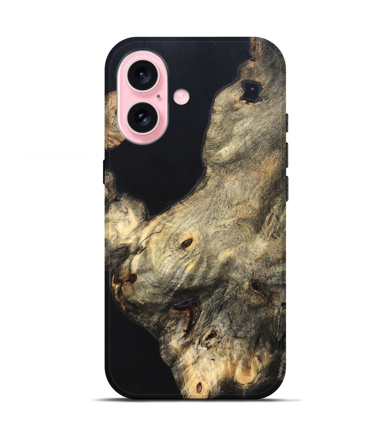 iPhone 17 Wood Live Edge Phone Case - Annika (Pure Black, 823416)