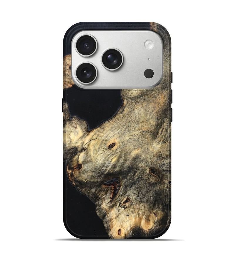 iPhone 17 Pro Wood Live Edge Phone Case - Annika (Pure Black, 823416)