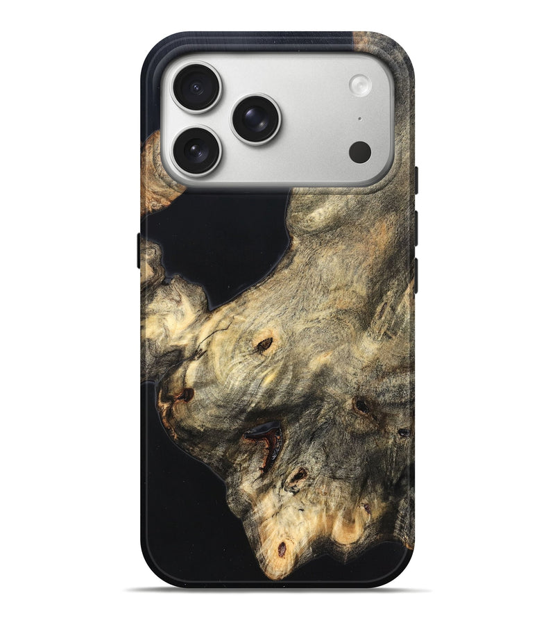 iPhone 17 Pro Max Wood Live Edge Phone Case - Annika (Pure Black, 823416)