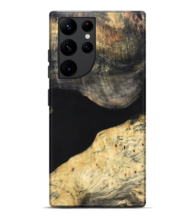 Galaxy S22 Ultra Wood Live Edge Phone Case - Laci (Pure Black, 823417)