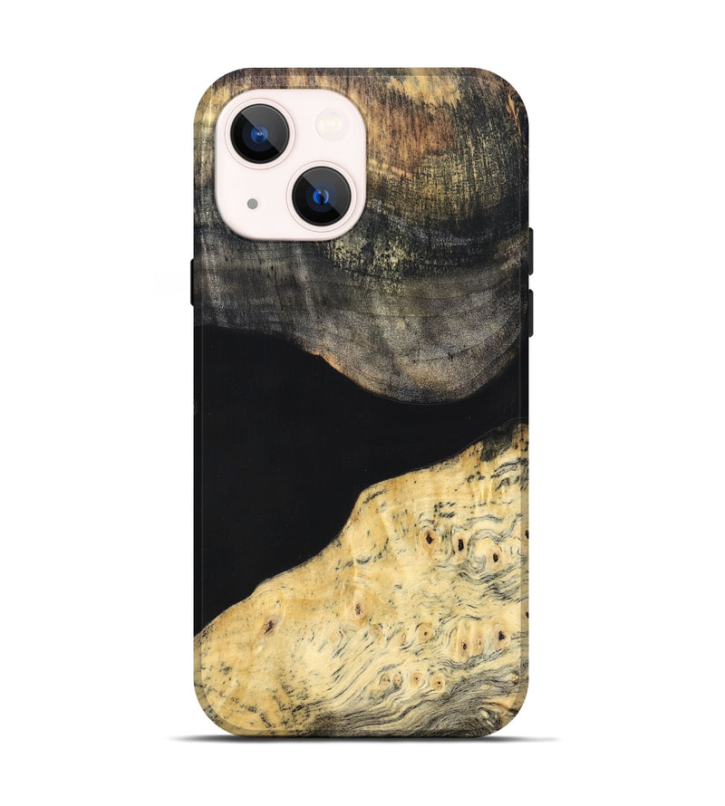 iPhone 14 Wood Live Edge Phone Case - Laci (Pure Black, 823417)