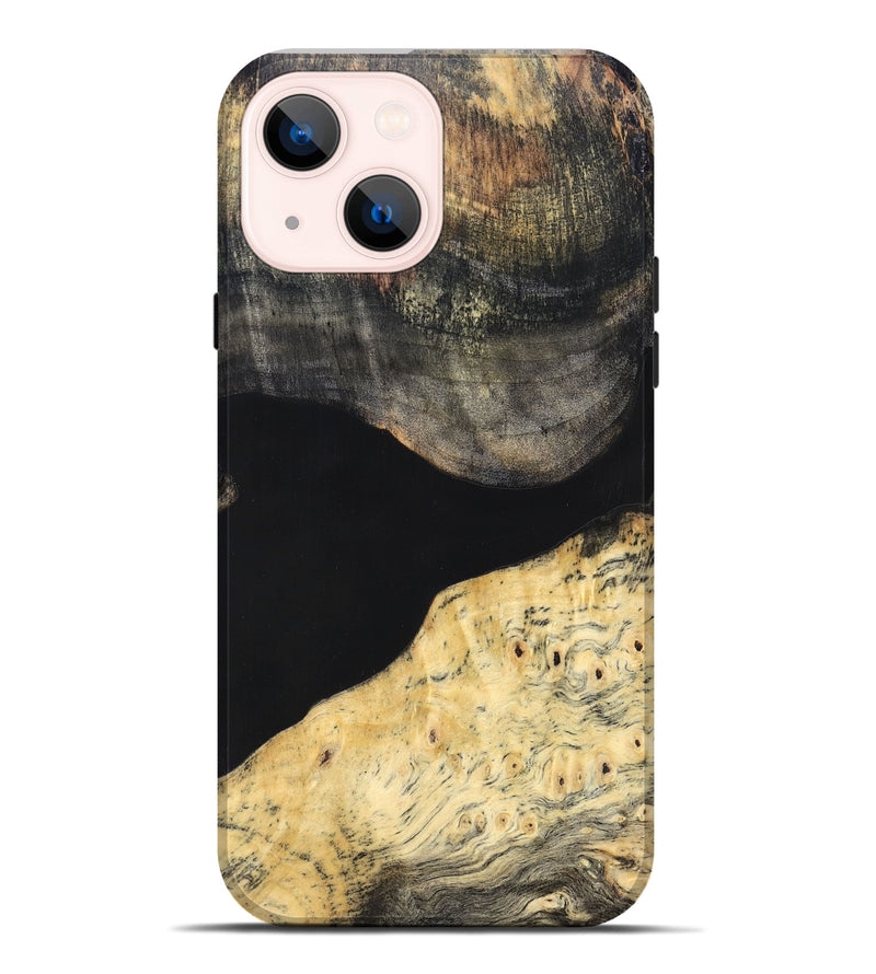 iPhone 14 Plus Wood Live Edge Phone Case - Laci (Pure Black, 823417)