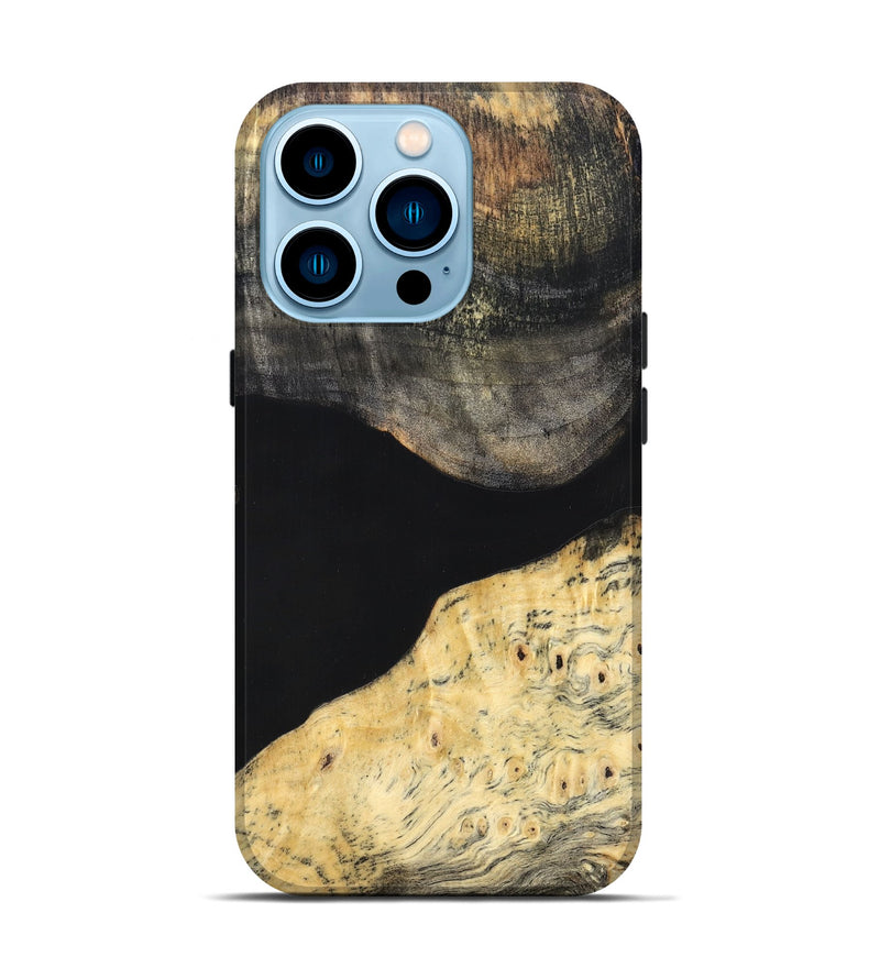iPhone 14 Pro Wood Live Edge Phone Case - Laci (Pure Black, 823417)