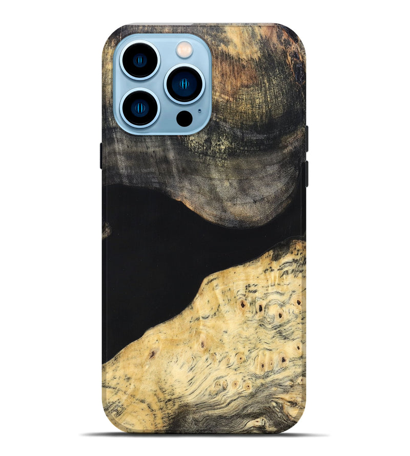 iPhone 14 Pro Max Wood Live Edge Phone Case - Laci (Pure Black, 823417)