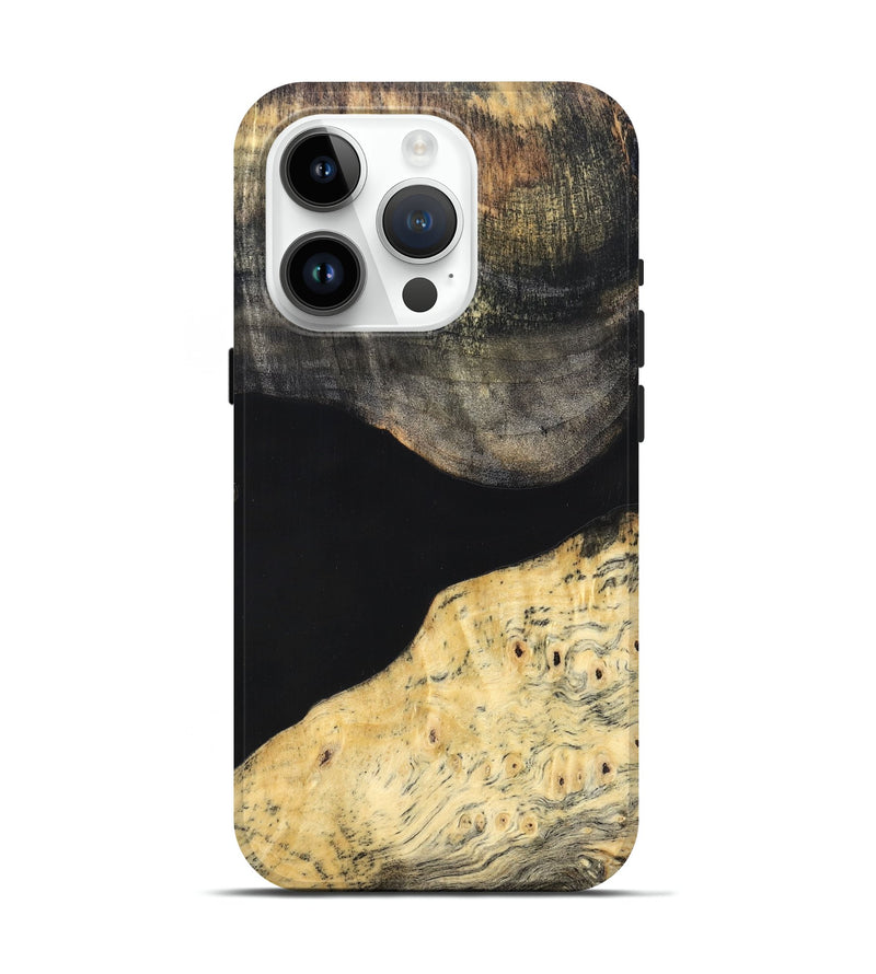 iPhone 15 Pro Wood Live Edge Phone Case - Laci (Pure Black, 823417)