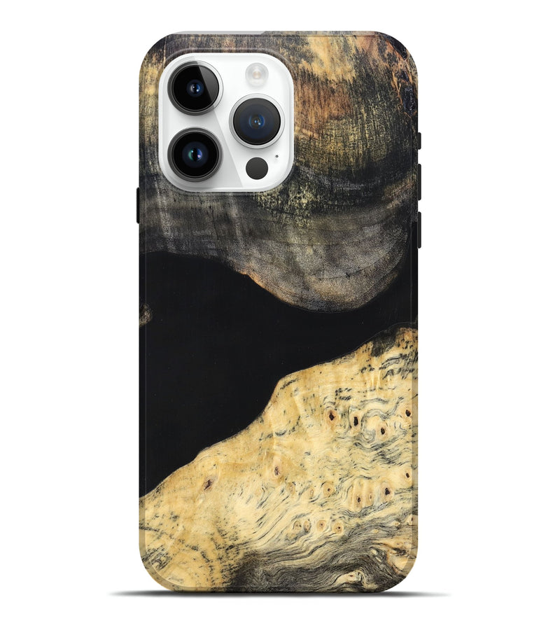 iPhone 15 Pro Max Wood Live Edge Phone Case - Laci (Pure Black, 823417)