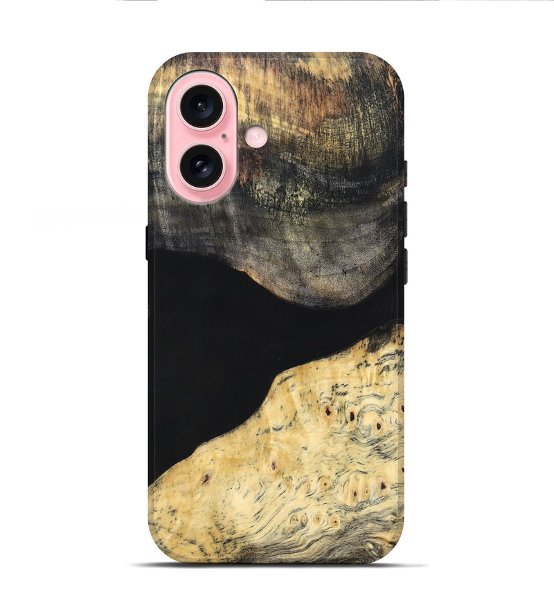 iPhone 16 Wood Live Edge Phone Case - Laci (Pure Black, 823417)