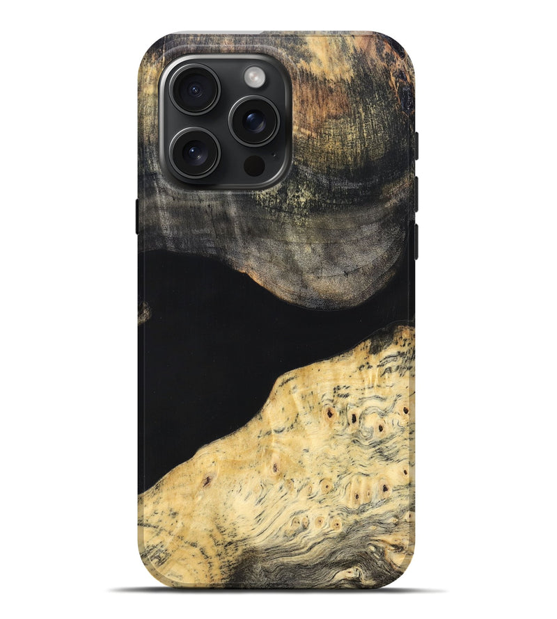 iPhone 16 Pro Max Wood Live Edge Phone Case - Laci (Pure Black, 823417)