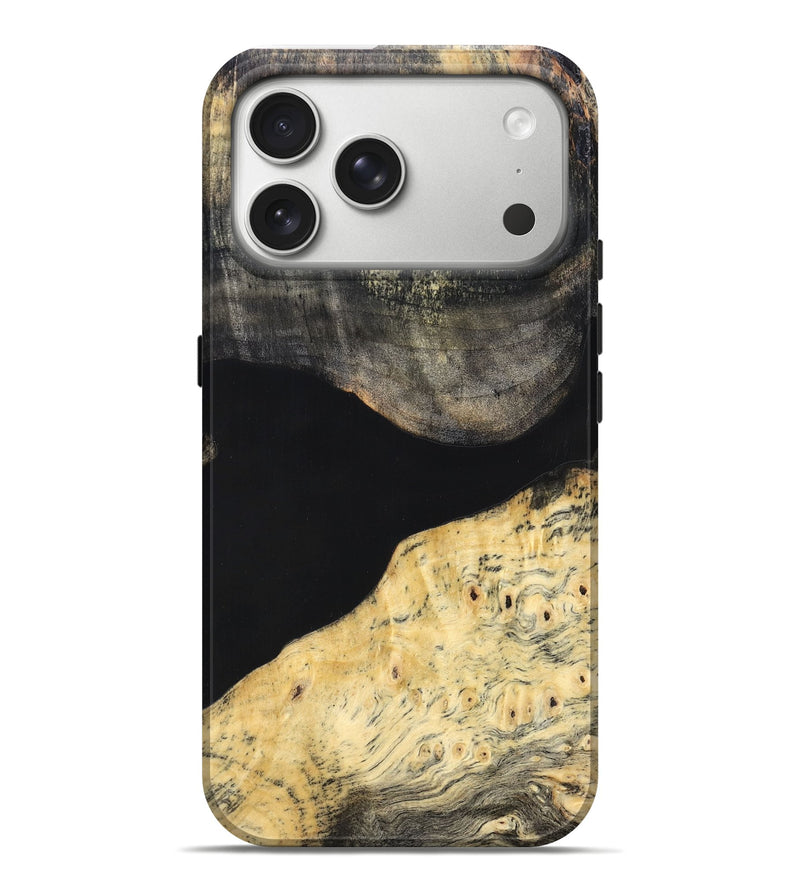 iPhone 17 Pro Max Wood Live Edge Phone Case - Laci (Pure Black, 823417)