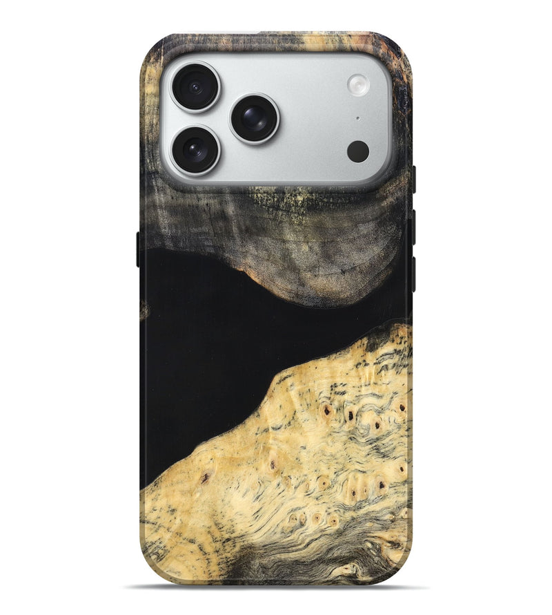iPhone 18 Pro Max Wood Live Edge Phone Case - Laci (Pure Black, 823417)