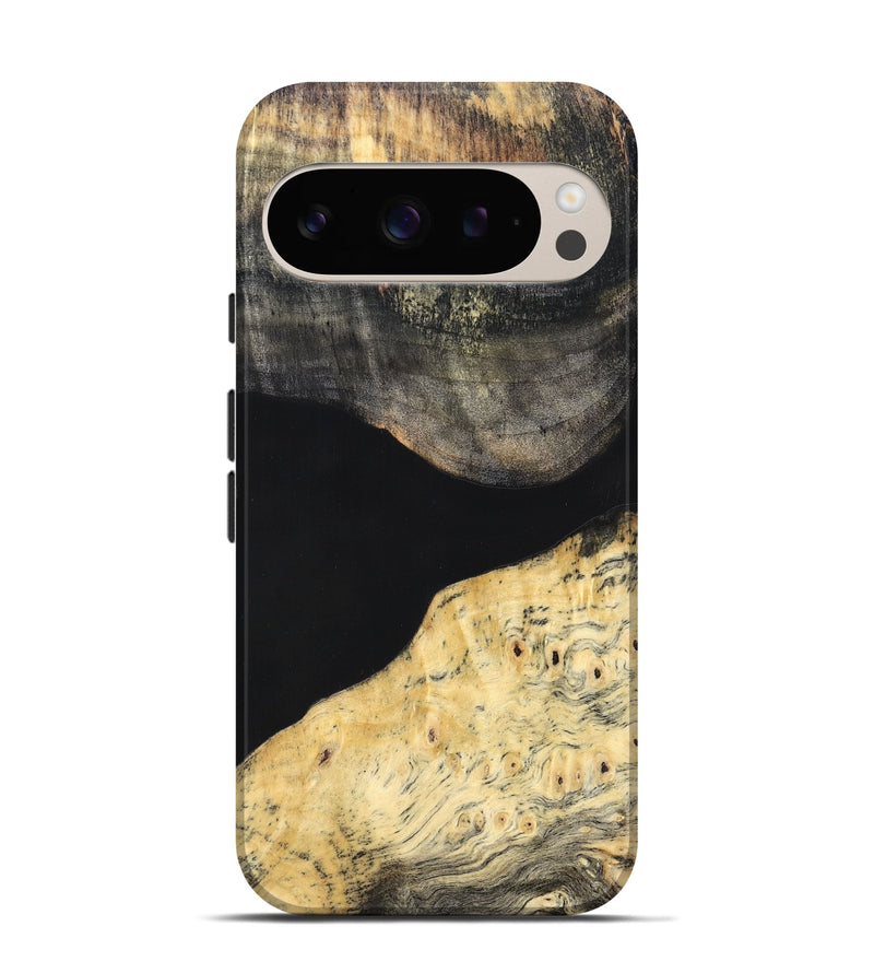 Pixel 9 Pro Wood Live Edge Phone Case - Laci (Pure Black, 823417)