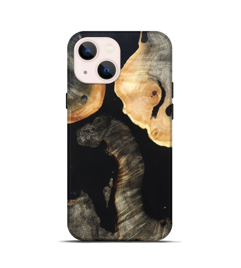 iPhone 13 mini Wood Live Edge Phone Case - Nannie (Pure Black, 823418)