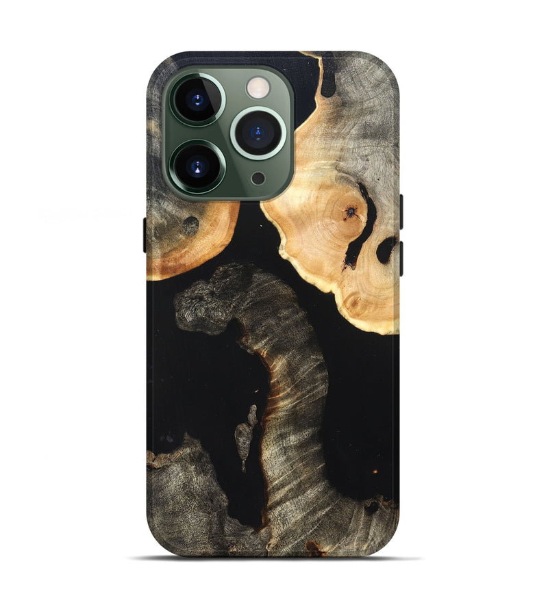 iPhone 13 Pro Wood Live Edge Phone Case - Nannie (Pure Black, 823418)