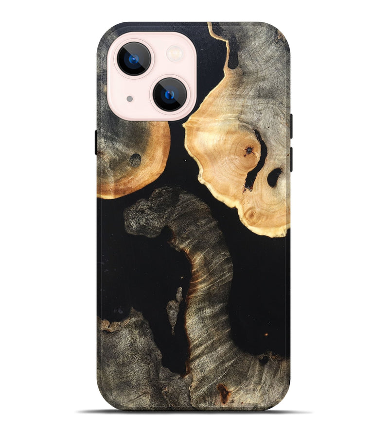 iPhone 14 Plus Wood Live Edge Phone Case - Nannie (Pure Black, 823418)