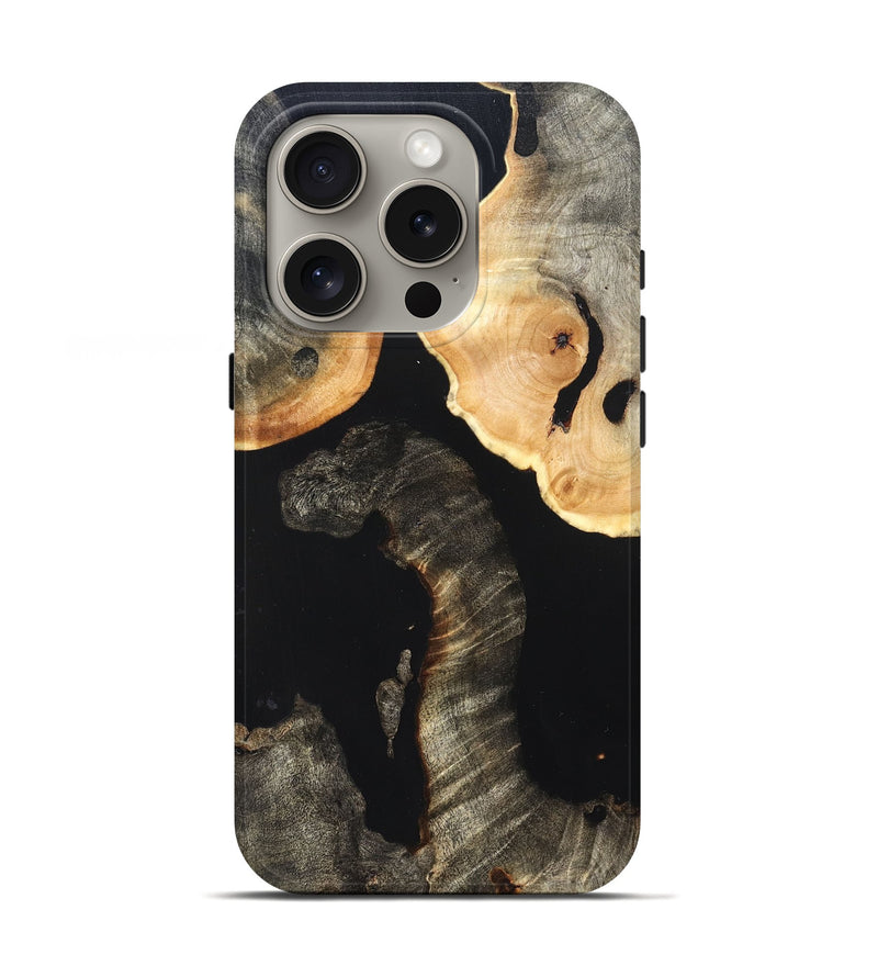 iPhone 16 Pro Wood Live Edge Phone Case - Nannie (Pure Black, 823418)