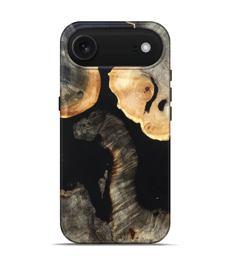 iPhone 17 Air Wood Live Edge Phone Case - Nannie (Pure Black, 823418)