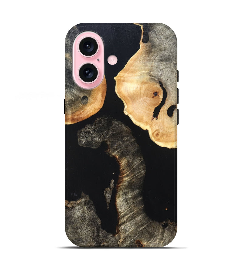 iPhone 17 Wood Live Edge Phone Case - Nannie (Pure Black, 823418)